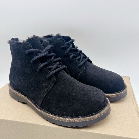 Birkenstock Uppsala Mid Shearling Suede Leather - Black EU 36 US 5- 5.5 R * NEW - Picture 1 of 12